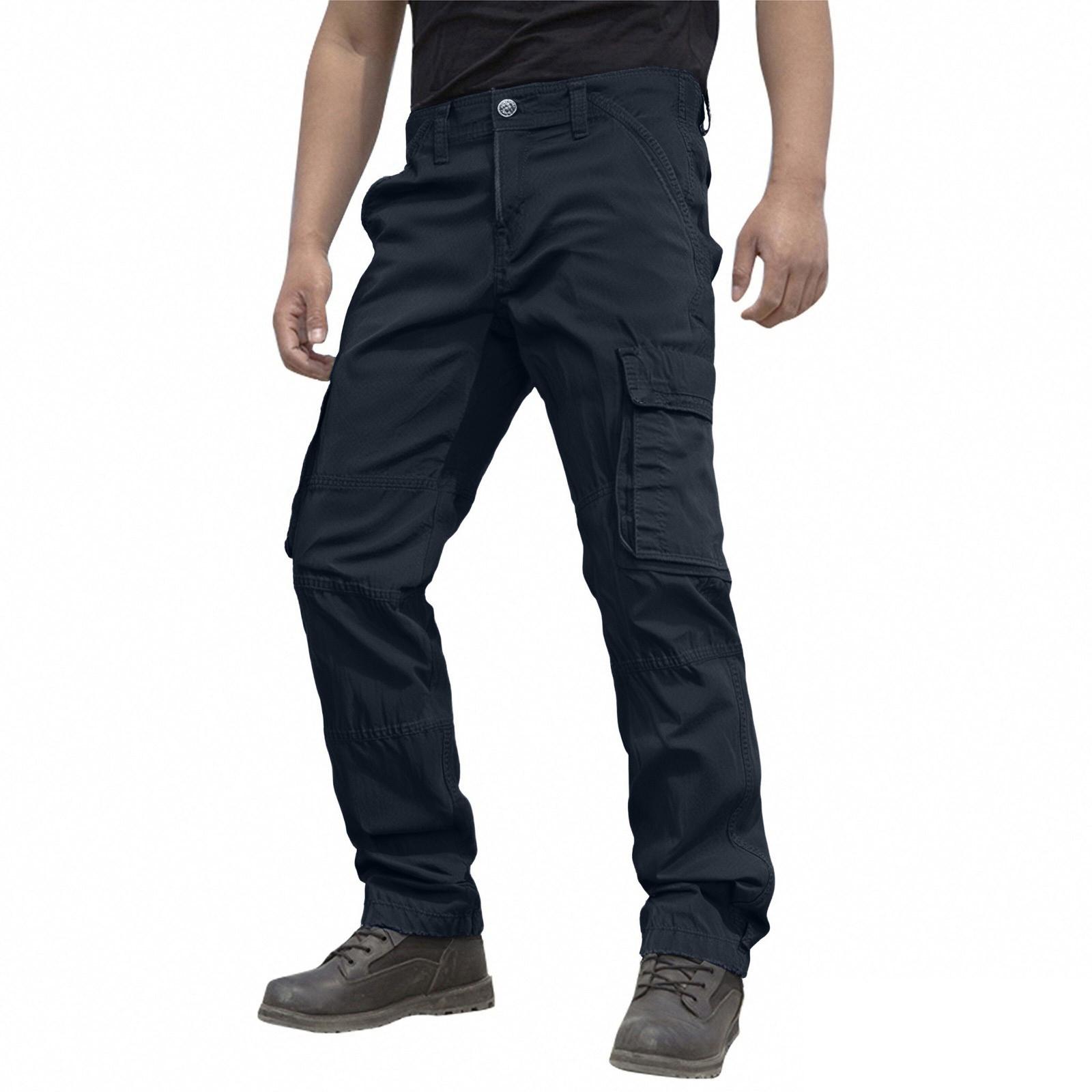 

Men s Casual Pants, Straight Work Pants, Men s Multi-pocket Long Pants L Темно-синій