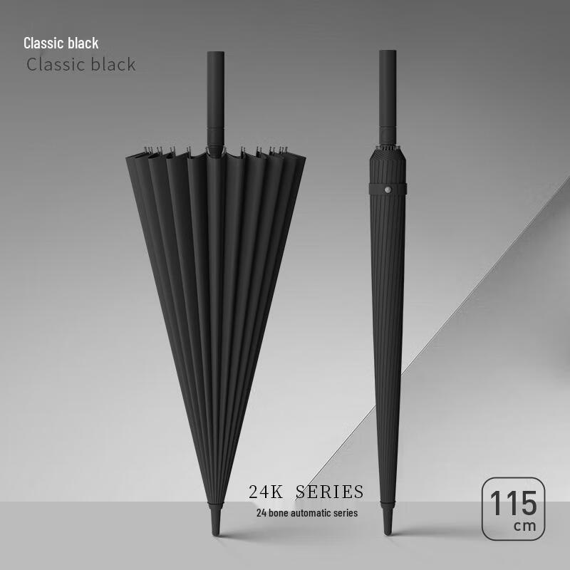 HANDUNYOU Large Automatic 24-Rib Windproof Folding Umbrella
