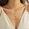 Vergoldetes Türkis Lariat Y-Halskette, Zarte Runde Türkisperlen-Kettenanhänger, Boho Mode Schmuck für Damen Geschenk