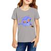 Fashionable Round Neck Short Sleeve Work Clothes Printed Tops For KID Summer Tops