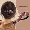 2024 Women's High-End Khaki Flower Claw Clip: Elegant Twist Hairpin for Back of Head