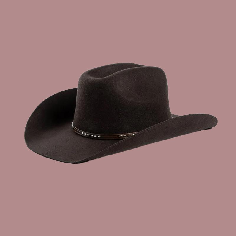 Autumn Winter Western Wedding Cowboy Hat Unisex Casual Studded Wool Felt Hat with Belt  Large Size Fedora Big  Sizes S M  L XL