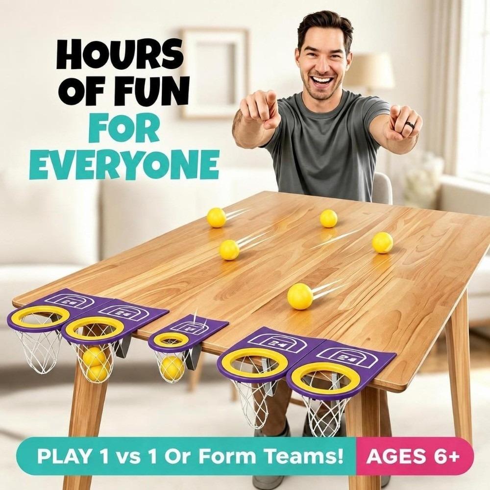 Colorful Desktop Table Tennis Game 5 Pong Balls Interactive Party Game for Team Play