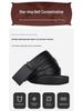 Men's Double-Sided Genuine Leather Belt with Rotating Pin Buckle - Business Casual Style