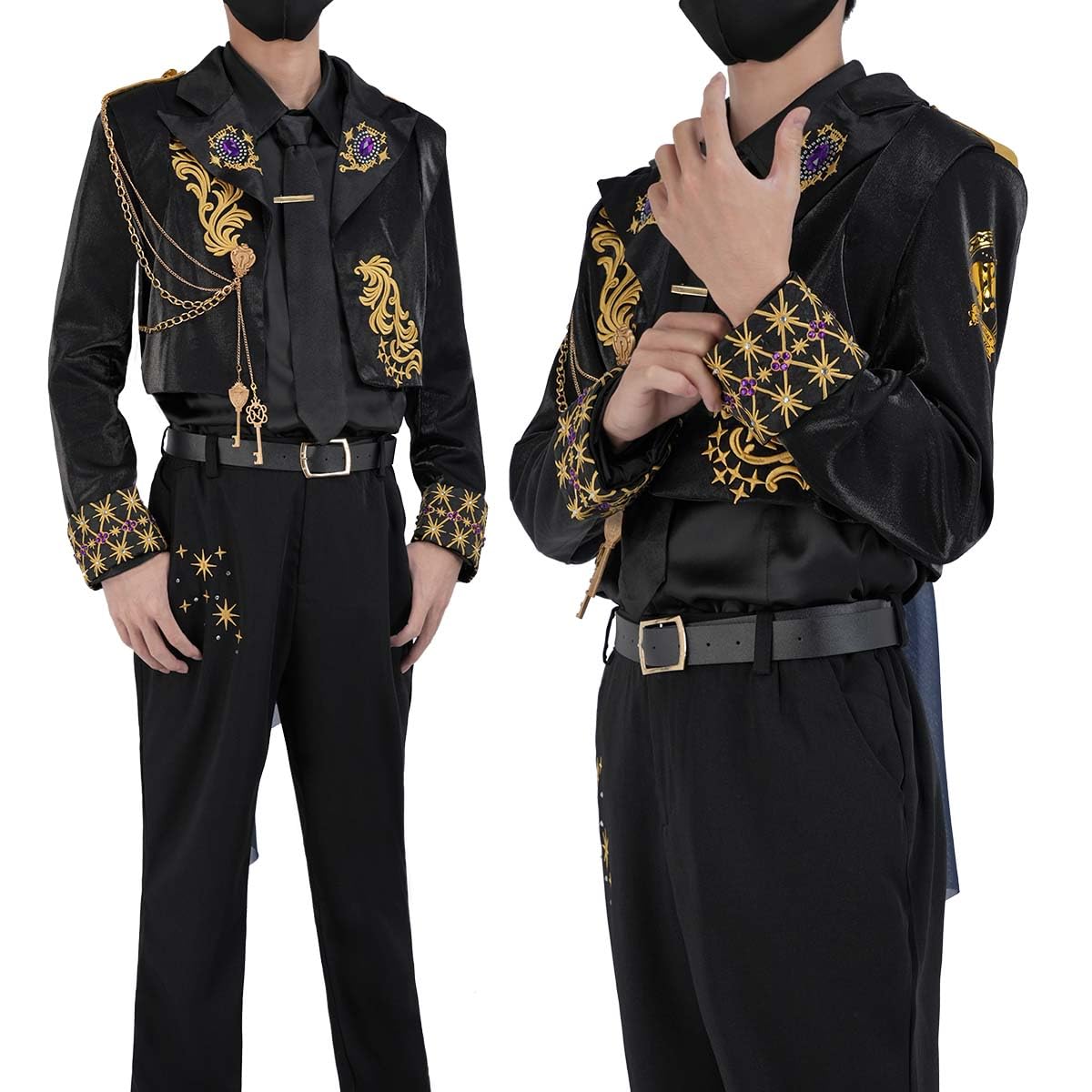 

[HOLOUN] Twisted Wonderland Pomefiore Dorm 5th Anniversary Costume with Jewels and Key, Christmas/Halloween Cosplay Costume, Size L