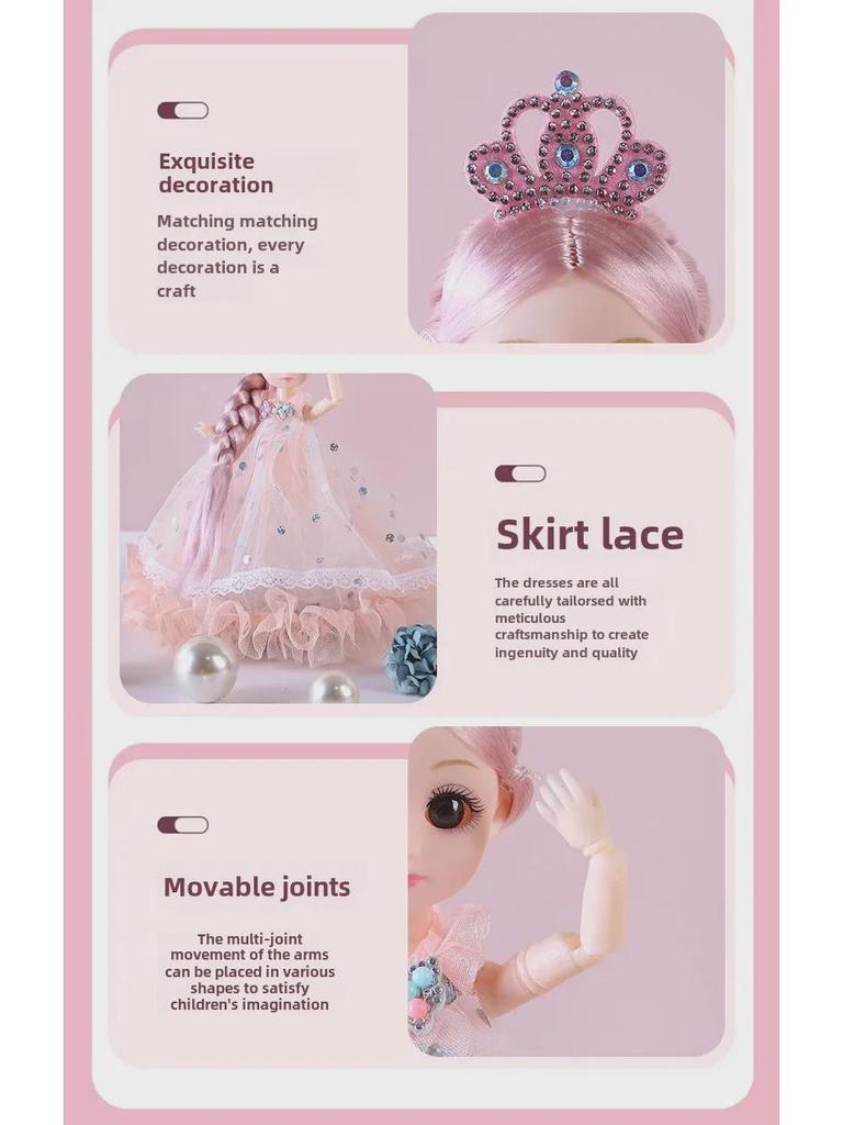 26 cm Zpívající, rotující a tančící panenka princezna Barbie s hudbou a světly – dětská hračka.