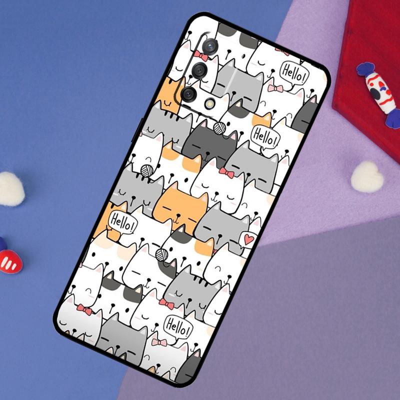 Funny Cute Cats Case For Oppo A5 Pro A6 A57 A17 A78 A54 A74 A94 A76 A16 A96 A18 A40 A60 A80 A38 A58 A98 A15