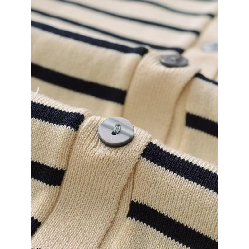 Kaslead New Arrival Women's Clothing Fashion Style Fashion Casual All-Matching Striped Thin Needle Outwear 3433005