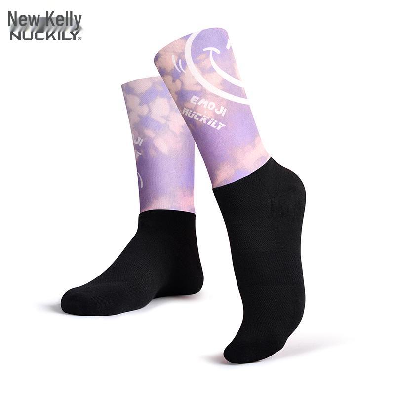 NUCKILY Anti-slip Compression Cycling & Running Socks, Unisex Mid-calf for All Seasons