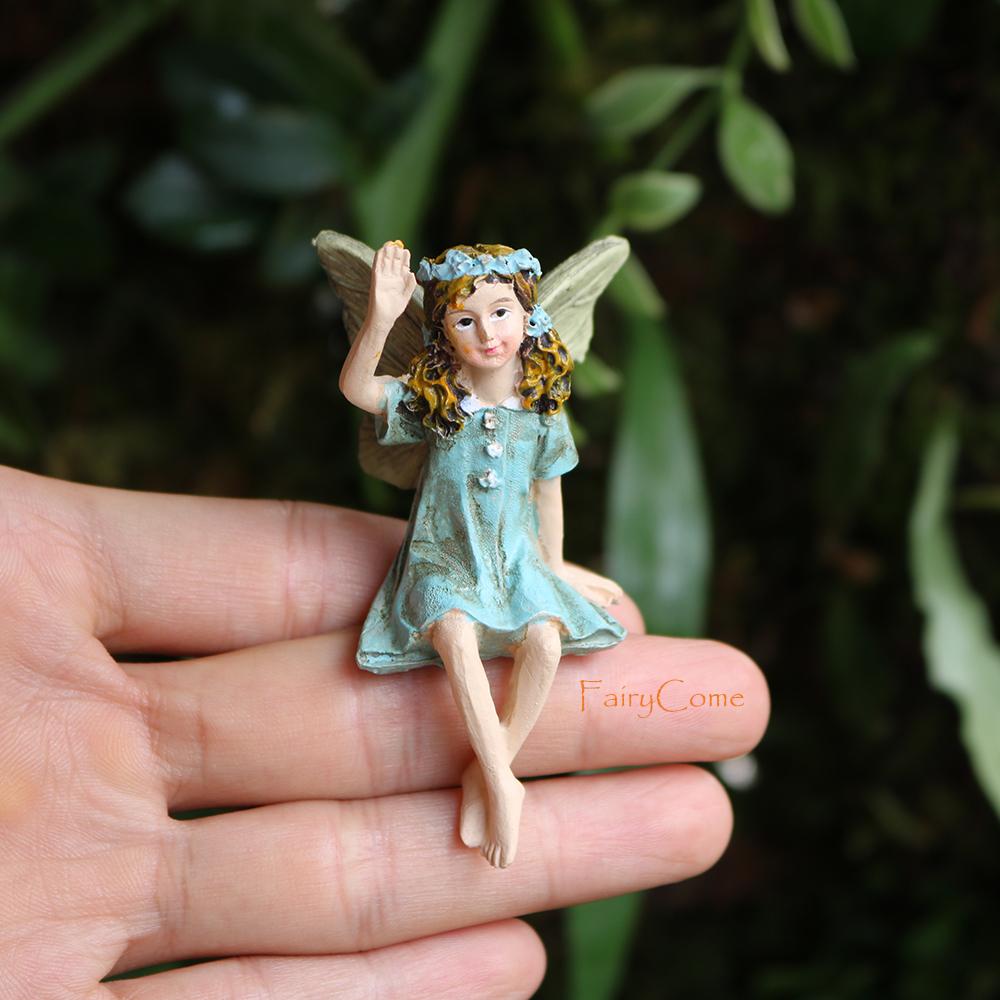 6pcs/lot Tinker Bell PVC Figure Dolls Garden Fairies Figurines Mini Fairy Statue Figure Fairy Garden Ornaments Decorations