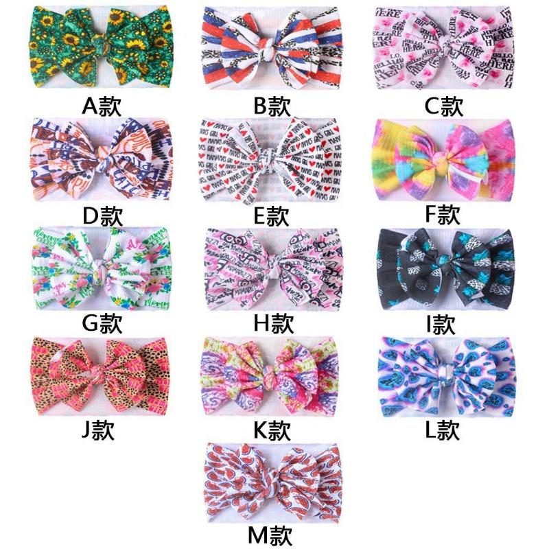 New Baby Hair Accessories, Children's DIY Fabric Headband, Baby Printed Bow Headband Headscarf