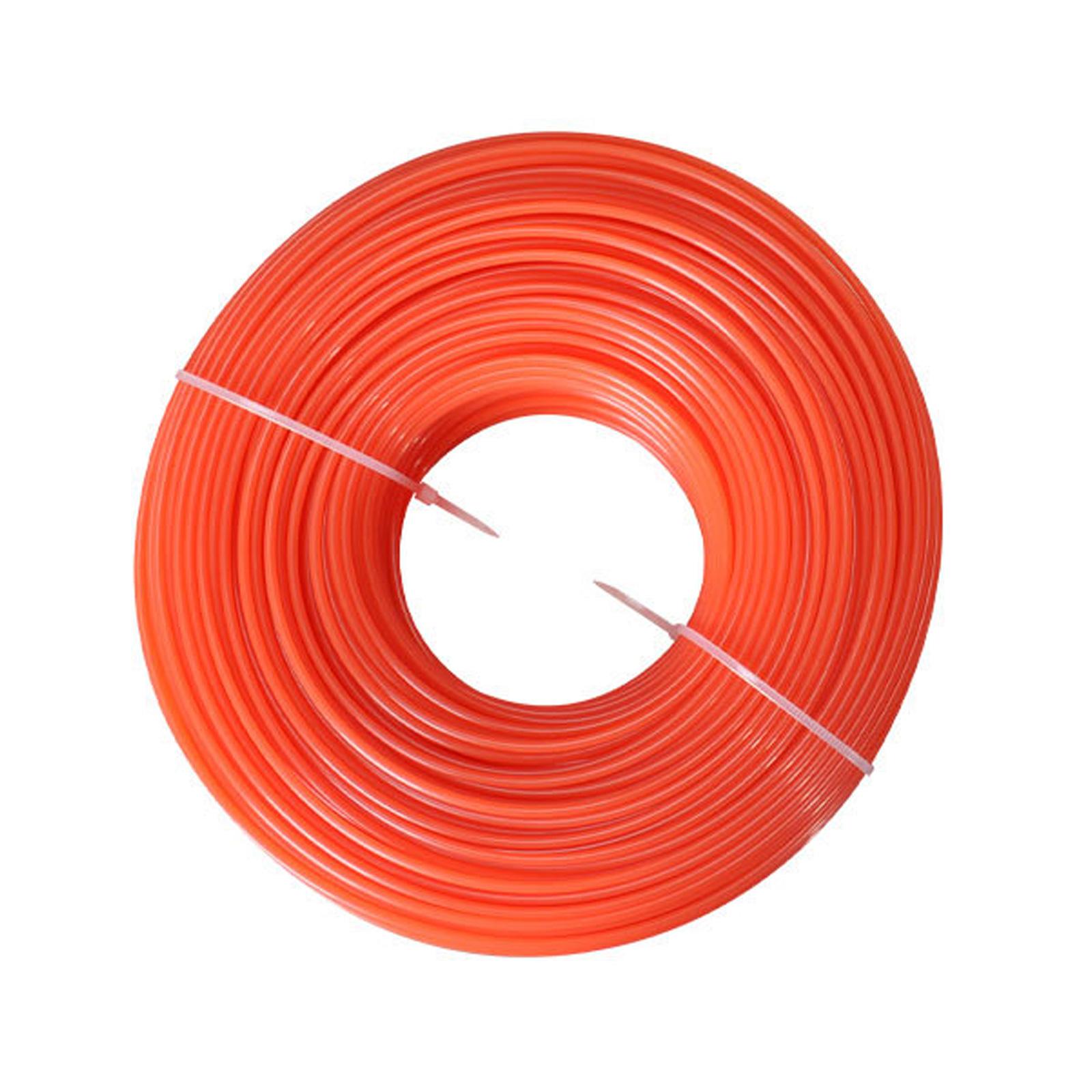 Professionelle runde Nylon-Rasentrimmerleine 1,6/2,0/2,4 mm, 100 m Länge, Rasenmäher-Schnur für die Rasenpflege zu Hause und im Park C orange