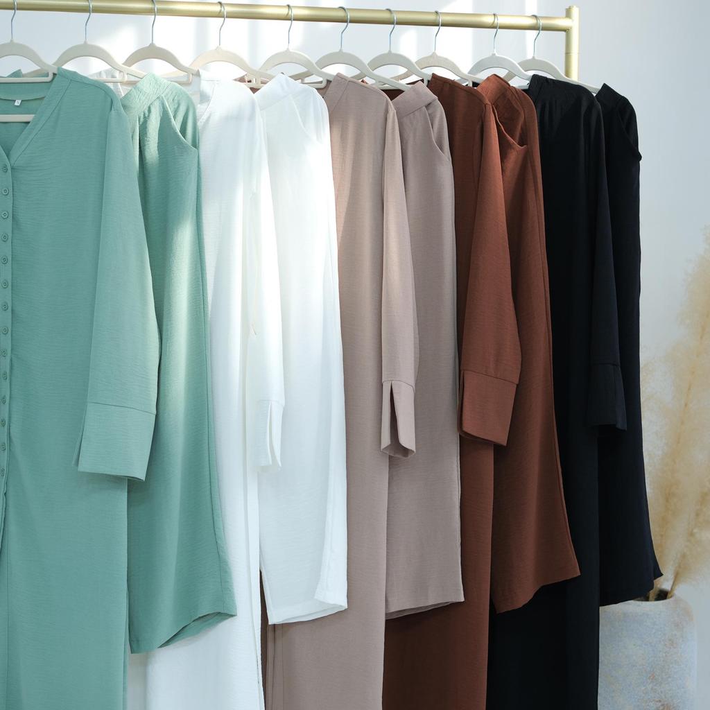 Loriya Solid Color Button Two-Piece Set - LR945