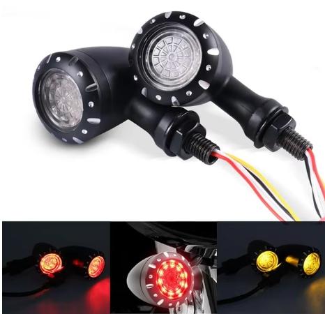 12V Motorcycle LED Turn Signal Brake Running Lamp Modified Bullet Turn Signal Lights LED Universal Motorcycle Indicator Lamp