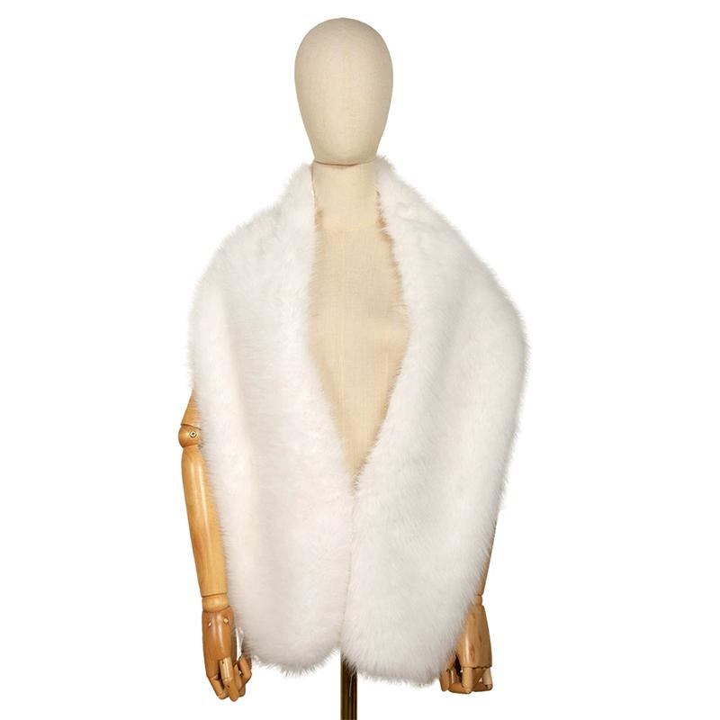 WTEMPO Winter Warm Faux Fur Wedding Dress Shawls Soft Plush Shawls for Performance/Party Retro Long Shawls Windproof Cold-proof Wide Scarves