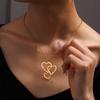 Atoztide Custom Multiple Names Heart Necklace for Women Family Stainless Steel Jewelry Choker Chain Personalized Birthday Gift