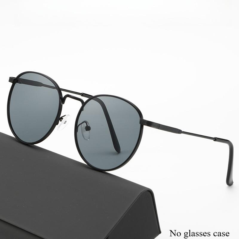 5PCS Fashion Retro Punk Sunglasses Men Women Round Black Metal Frame Colorful Lens Sun Glasses Eyewear