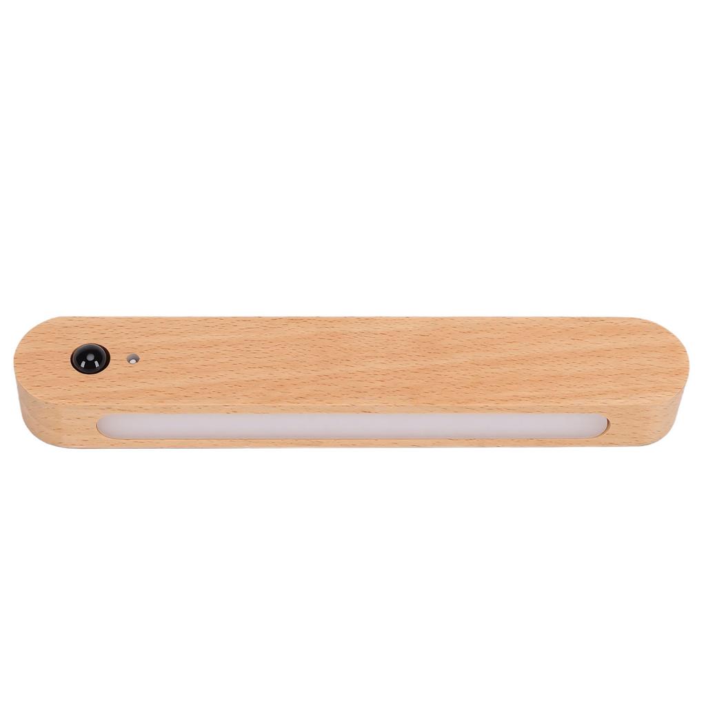 Motion Sensor Light Wooden Wall Mounted Rechargeable Portable LED Night Light for Bedroom Hallway Under Cabinet