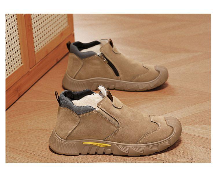 Northeast Men's Winter Fur-Lined Snow Boots: Non-Slip, Thick Cotton, Stylish Sports Footwear