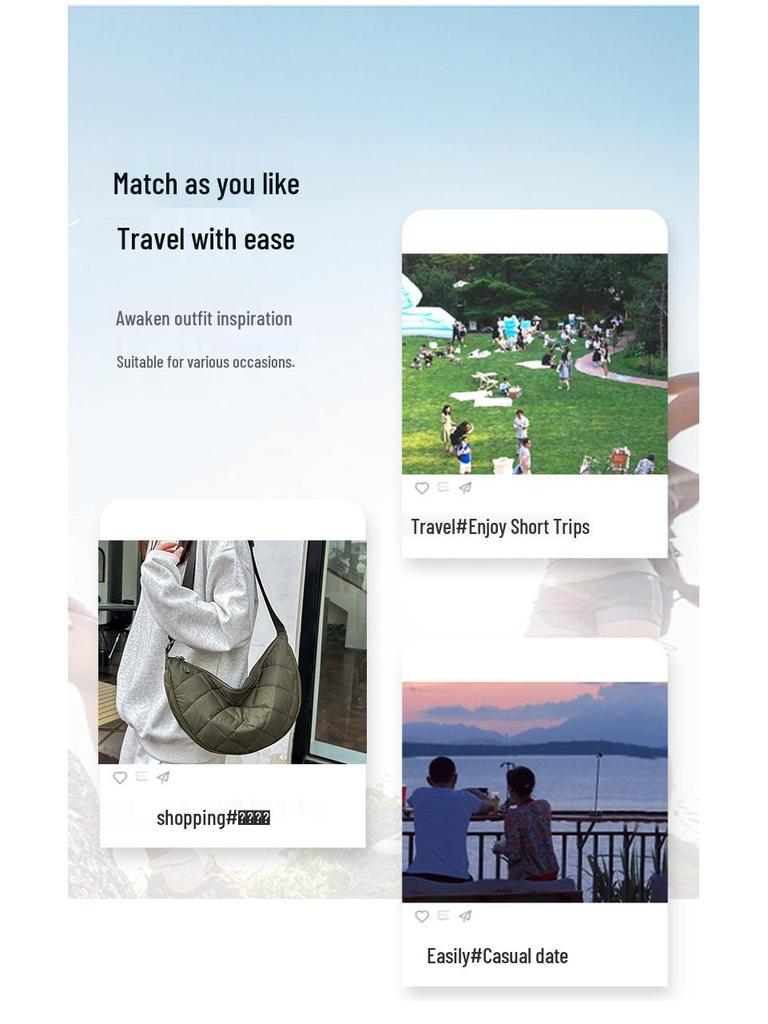 Women's Trendy Nylon Dumpling Bag - Large Capacity Shoulder/Crossbody for Autumn/Winter 2025