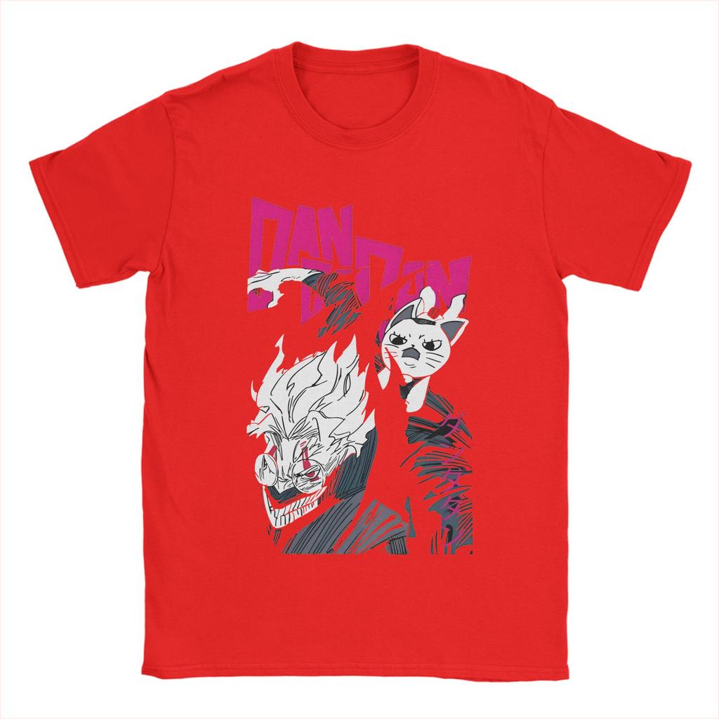 Leisure Dandadan Okarun and Cat T Shirt Men's Round Neck Short Sleeve Tops Shirts Anime Cotton Summer Clothing