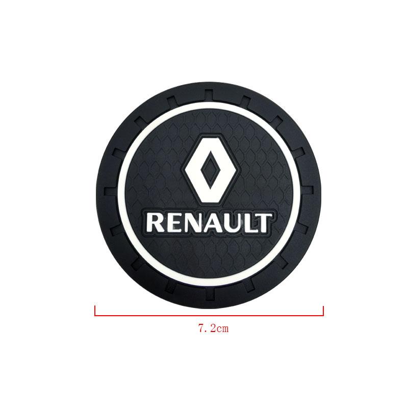 2Pcs Car Anti Slip Coaster Anti-noise Water Cup Pad Cushion Car Accessories For Renault Dacia Koleos Clio Laguna 2 Megane 2 3 Duster Logan