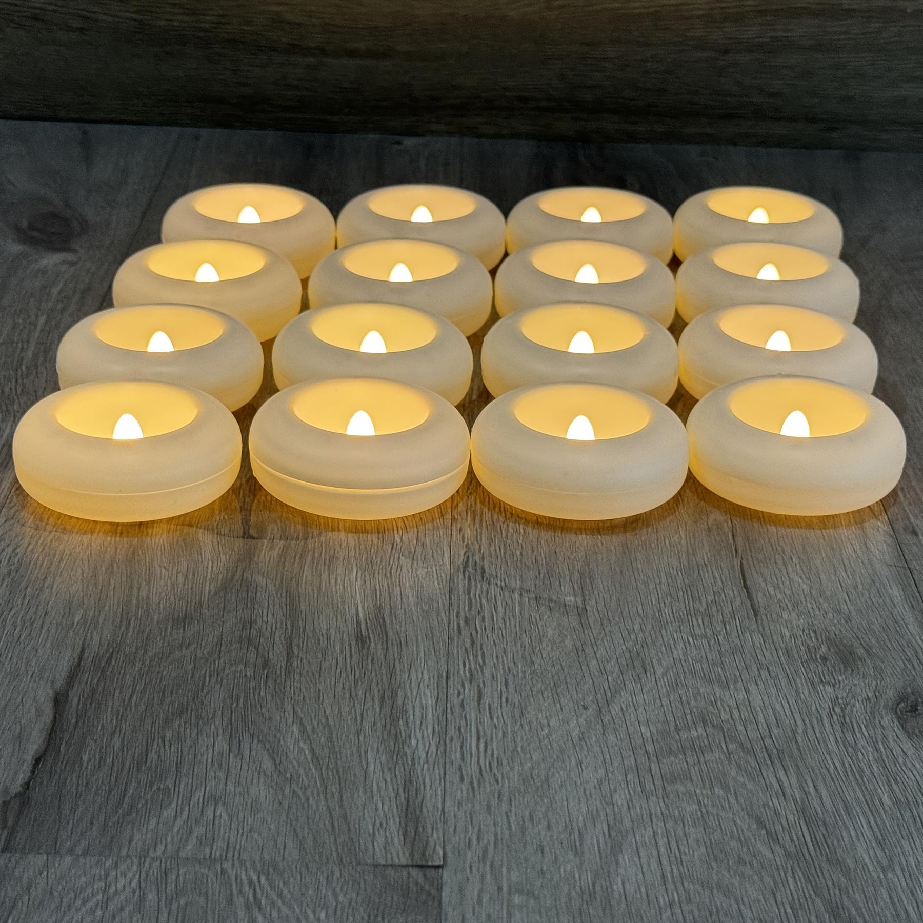 

16/24Pc Waterproof Flameless Tea Light Candle Float Electric Candle Wedding Valentine Decoration Romantic Confession LED Candles