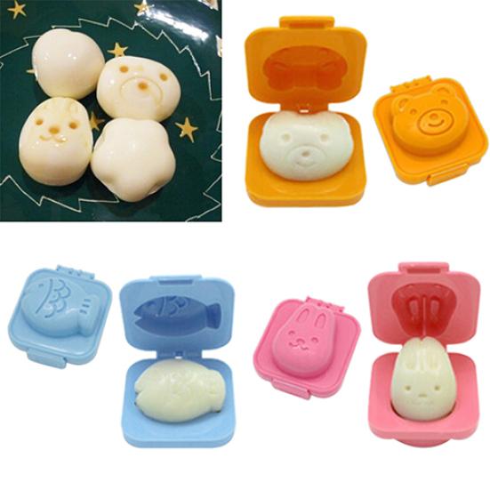 2x Cute Cartoon Boiled Egg Rice Mold Bento Maker Sandwich Cutter Kitchen Tools