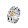 Bague Ouverte Smiley Rétro - Bijou de Personnalité Unisexe Réglable