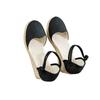 Women's Ethnic Style Breathable Linen Wedge Sandals with Buckle - Versatile High Heel for Summer Travel.