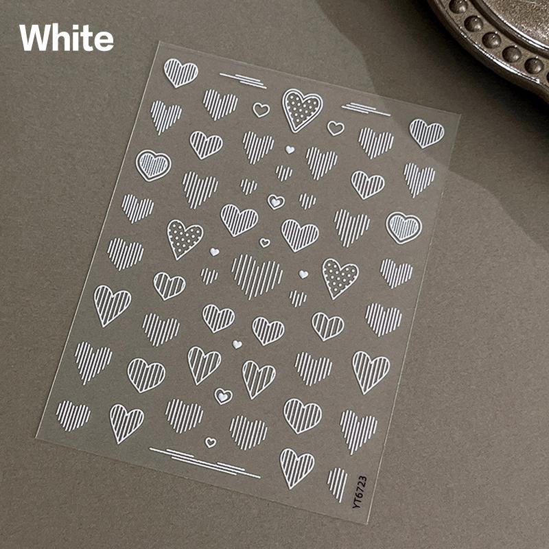 5D Embossed Line Heart Decal Nail Art Stickers Reliefs Self Adhesive Nail Art Manicure Decals For Women Manicure Supplies