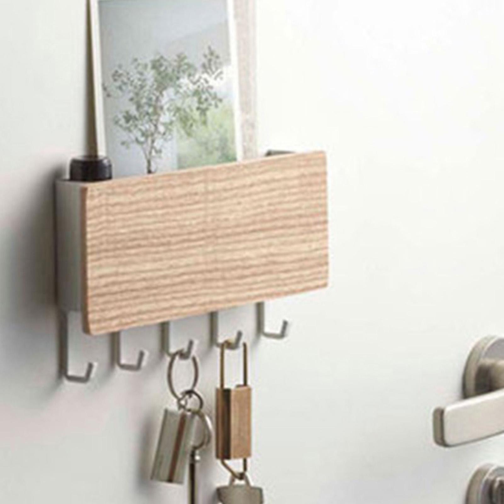 

Hallway Wall Holder Wooden Punch Multifunctional Key Holder for Bag Hat Scarf