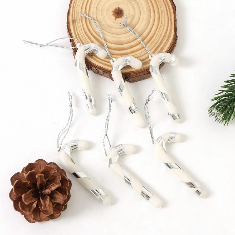 

6/12/24Pcs Artificial Plastic Candy Canes DIY Xmas Decoration for Christmas Tree Hanging Ornaments Home Party New Year Gifts 6Pcs