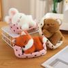 Cute Cartoon Dog, Cat, Fox, Bear,  Rabbit And Pig Plush Toy  Cat Doll Sleeping Animals Toys For Girl Funny Christmas Present