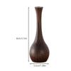 Solid Black Walnut Flower Vase – Minimalist Chinese-Inspired Desktop Ornament