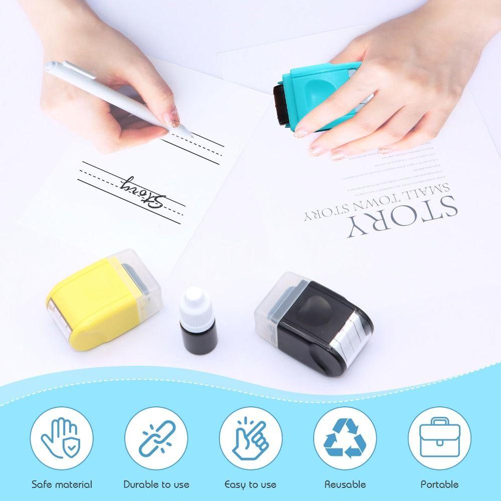 Efektivní razítko s čárkovanými linkami pro ruční psaní Plastové samobarvicí razítko Váleček na linky Rodiče