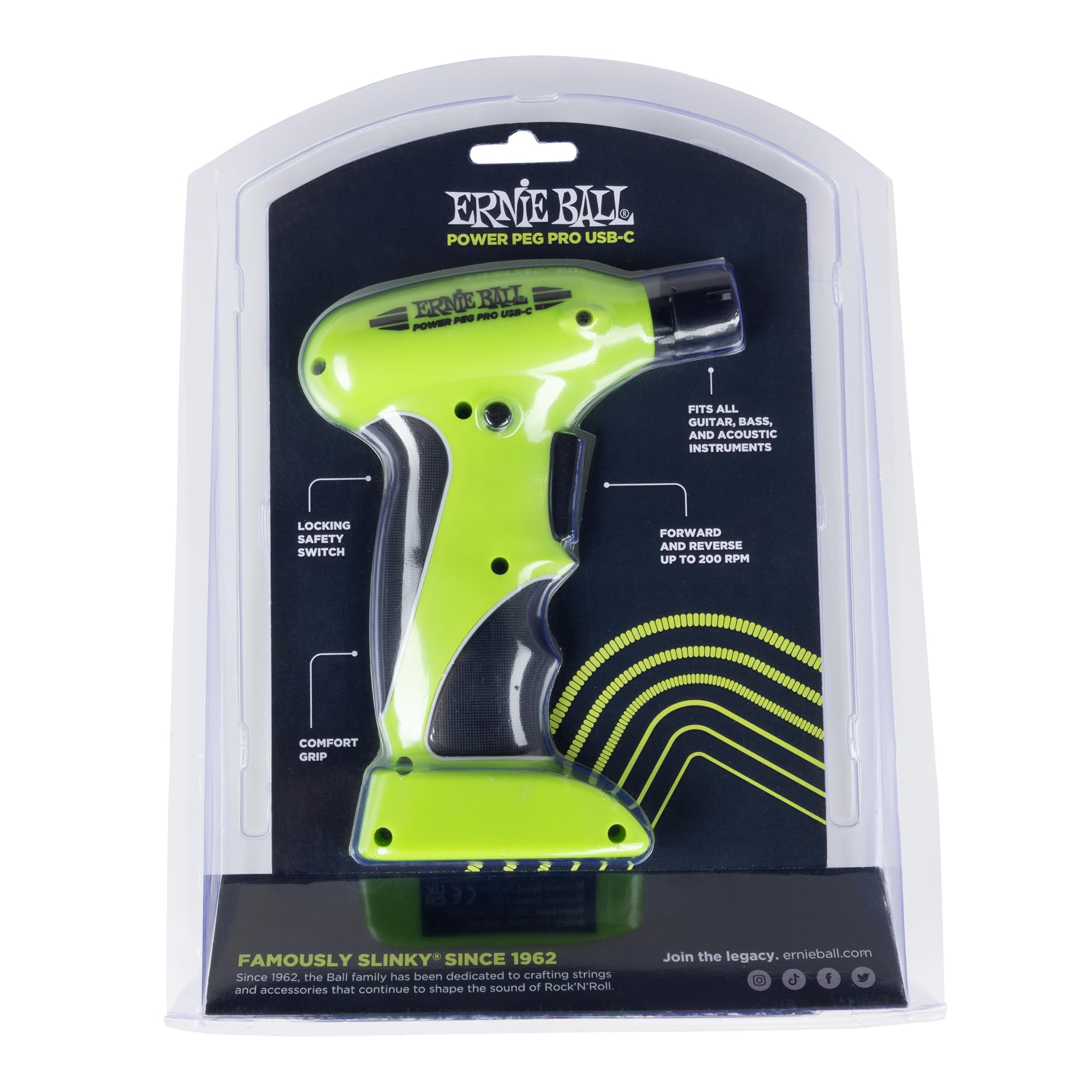 

ERNIE BALL POWERPEG PRO 9626 Electric Tuner Winder for Guitar and Bass, for String Change and Maintenance