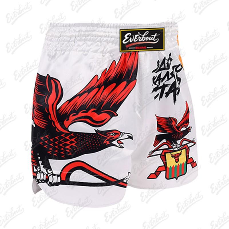 Mens Quick-Dry Muay Thai Shorts With Print Design Boxing Training Fitness Martial Arts Sports