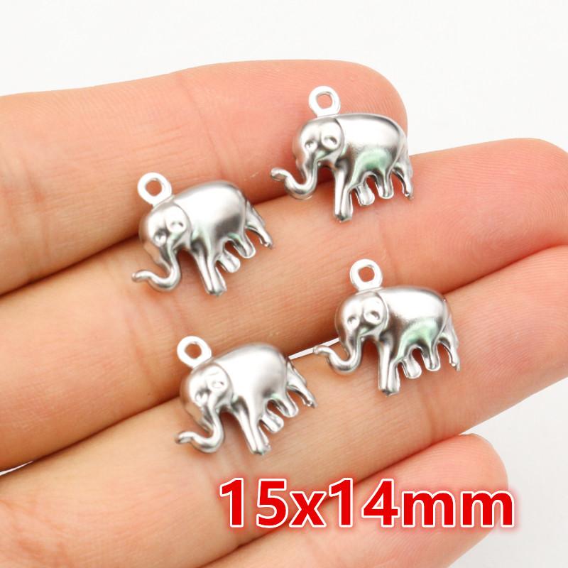 30pc/lot Elaphant Heart Charms Stainless Steel Heart Cute for necklace pendant charms diy jewelry making