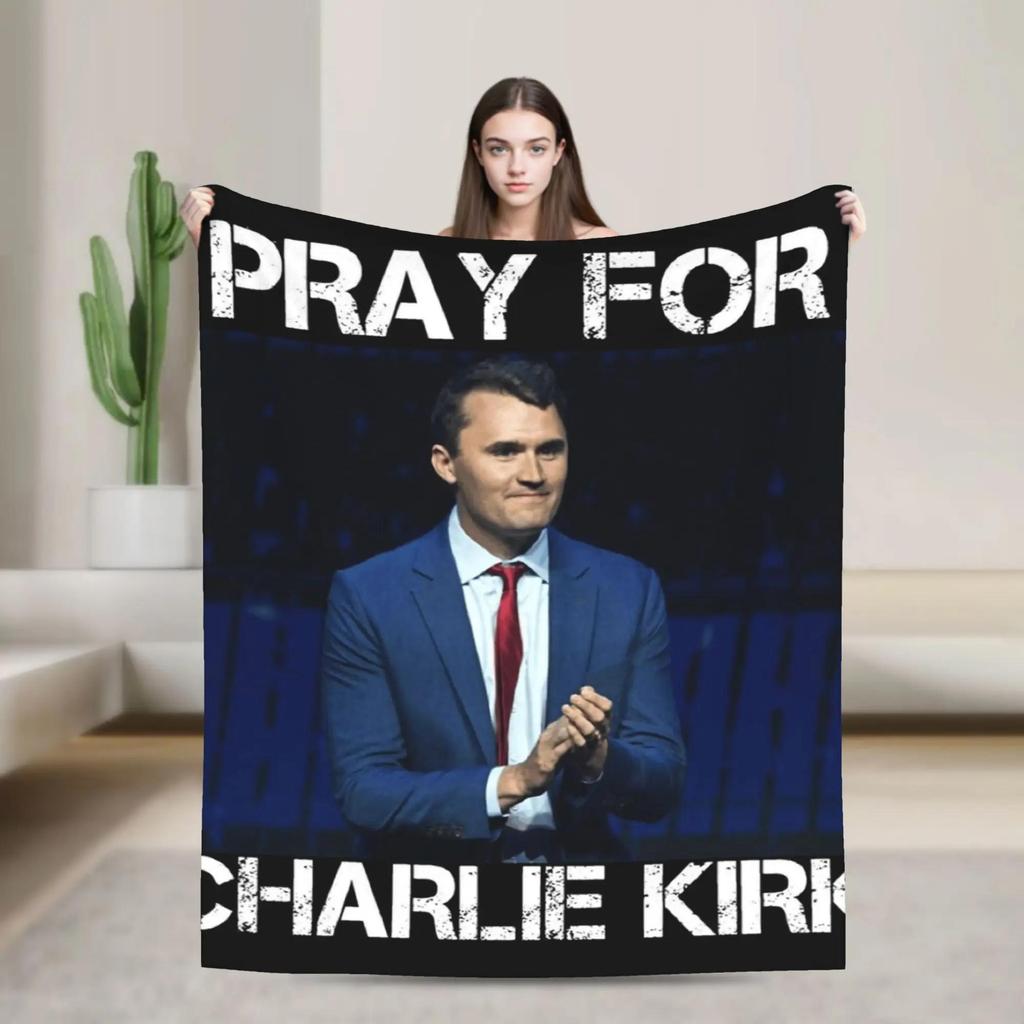 Coperta Plaid Calda Morbida in Flanella per Ragazzo Ragazza Charlie Kirk Regalo di Compleanno Viaggio Copri Copriletto Divano Stampato