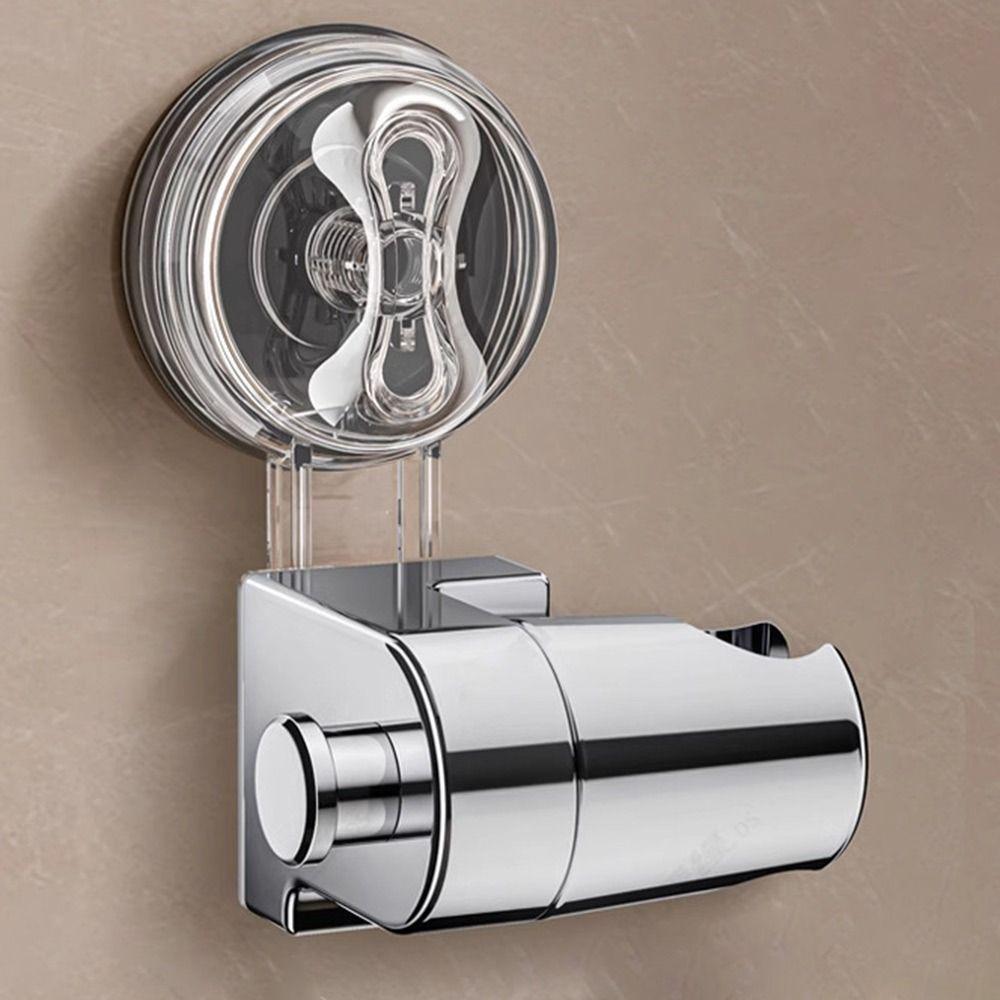 No Drill Showerhead Bracket With Hanger Hooks Adjustable Nozzle Stand  Bathroom Accessories