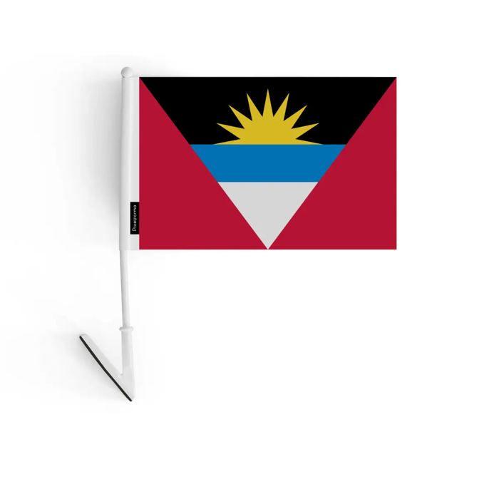 Drapeau adhésif - Antigua-et-Barbuda - 14 x 21 cm - Polyester résistant - Léger - Recto/verso