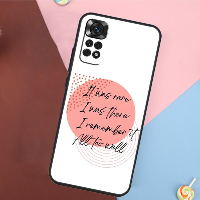 

All Too Well Lyrics Cover For Xiaomi Redmi Note 13 Pro 14 12 11 9 10 9S 10S 11S 12S Redmi 10C 12C 13C 14C Case Redmi Note 11S