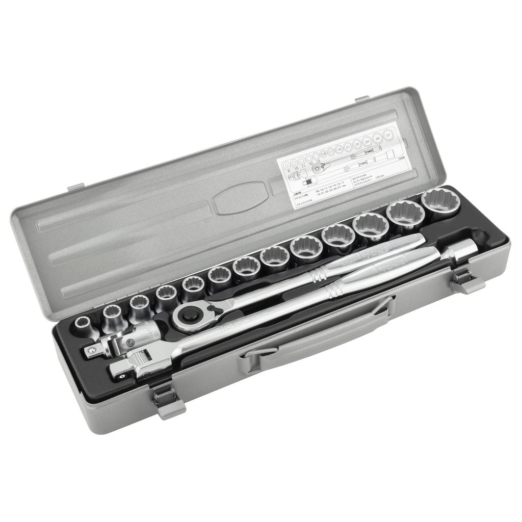 TONE Socket Wrench Set 750M Drive Silver Contents 17 Items 12.7mm (1/2")