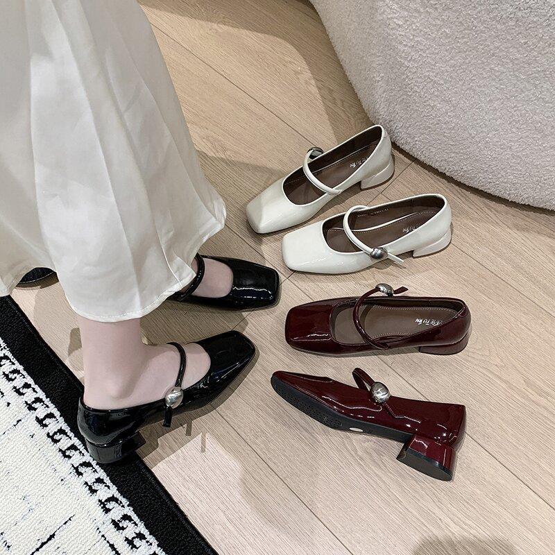 Shoe Lady 2025 Spring and Summer New Korean Version Commuter Square Head Mary Jane Women's Shoes French Gentle Thick Heel Single Shoes