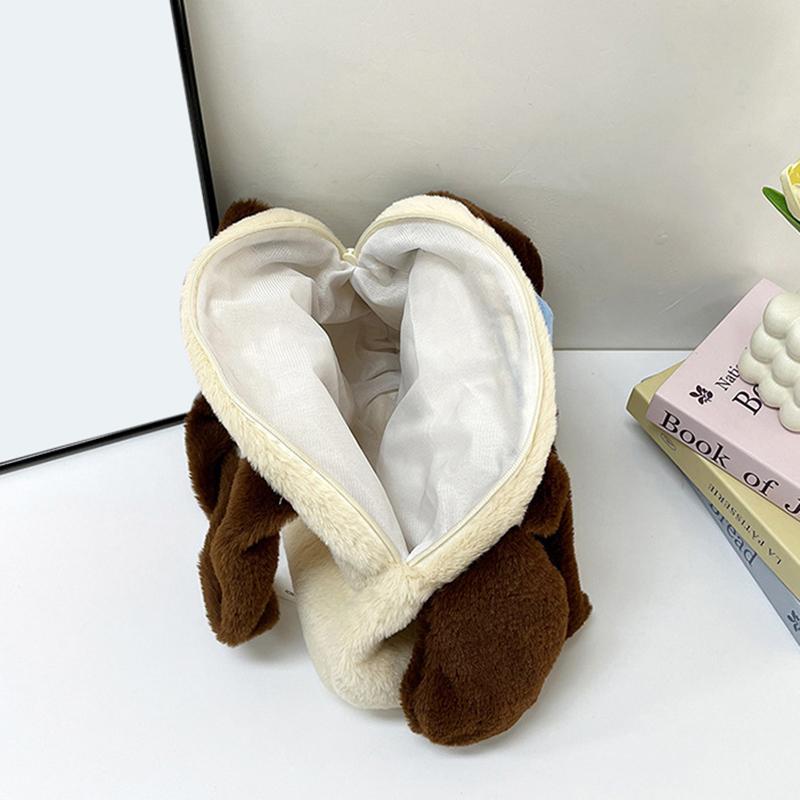Cartoon  Headmaster Dog Handheld Underarm Bag Portable One-Shoulder Dual-Purpose Sweet Large-Capacity Plush Crossbody Bag
