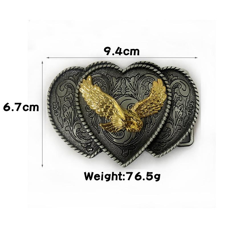 Eagle Punk Alloy Belt Buckle for Men & Women - Fashionable Heart & Animal Design