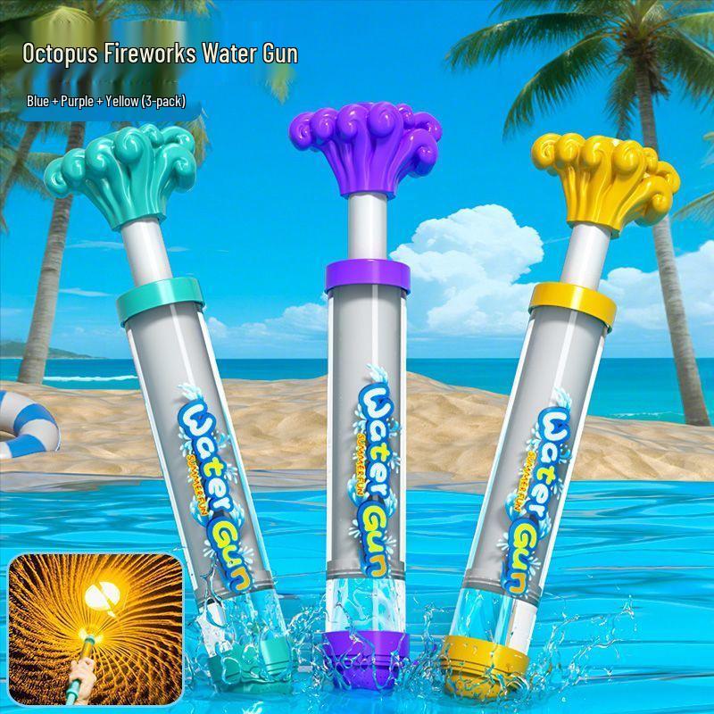 Fireworks Water Gun Toy: Pull-out Sprinkler Cannon for Kids' Beach & Water Play