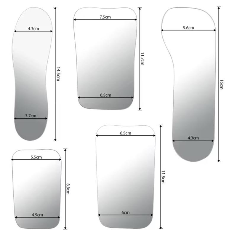 5 buc Oglindă pentru fotografie dentară Oglinzi cu două fețe Material sticlă Reflector intraoral cu capac de protecție