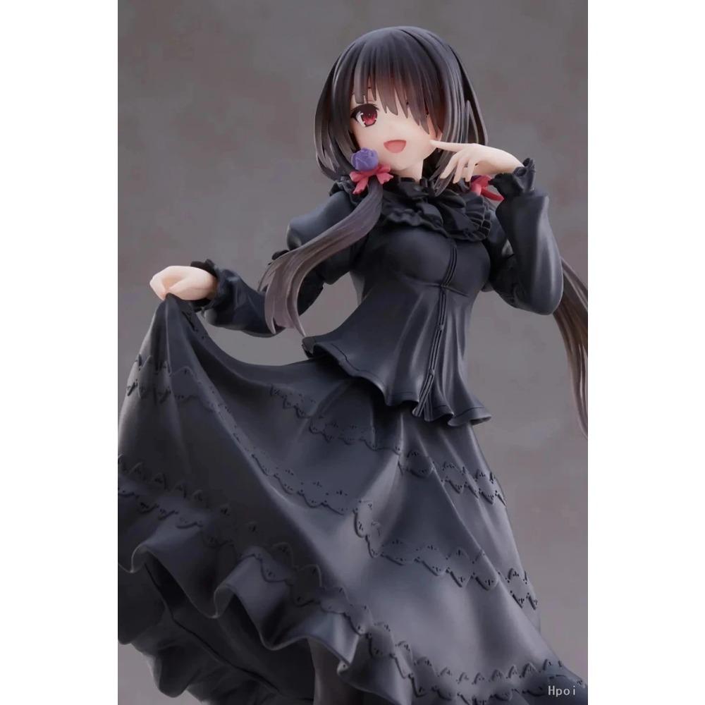 18CM DATE A LIVE Tokisaki Kurumi Anime Figure Cute Girl Model Toy PVC Black Dress Dress Up Standing Model Car Interior Ornament